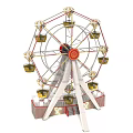 Giant Ferris Wheel Amusement Park Ride With Colorful Cabins And Metal Structure