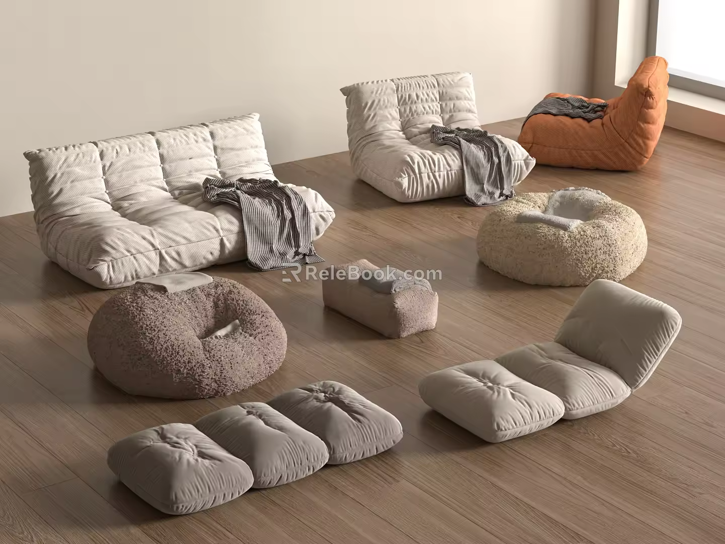 Modern Lazy Sofa Bean Bag Sofa 3d model