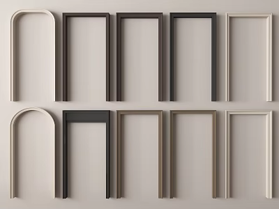 Multiple Colored Decorative Components With Arched And Rectangular Shapes 3d model