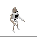 Intelligent Machine Robot With White Body Black Panel And Slender Limbs