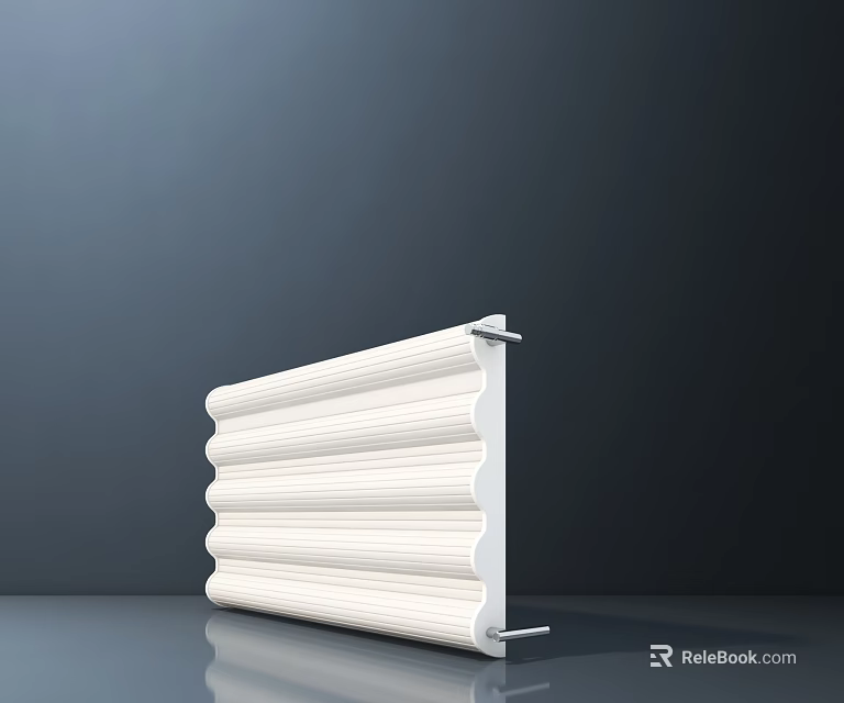 Modern Sculpture Carving White Wavy Stacked Design on Dark Platform with Smooth Glossy Surface 3d model 