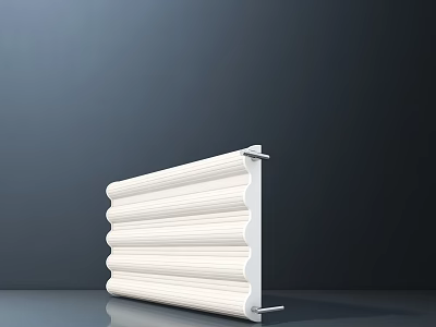 Modern Sculpture Carving White Wavy Stacked Design on Dark Platform with Smooth Glossy Surface 3d model