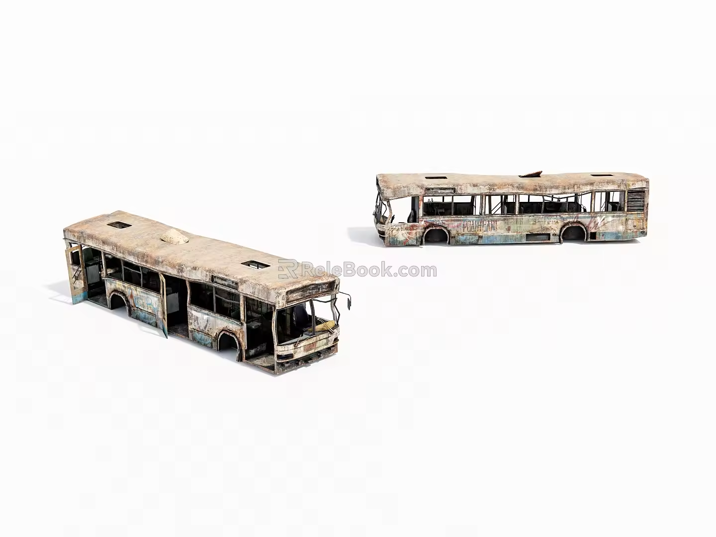 Broken bus 3d model