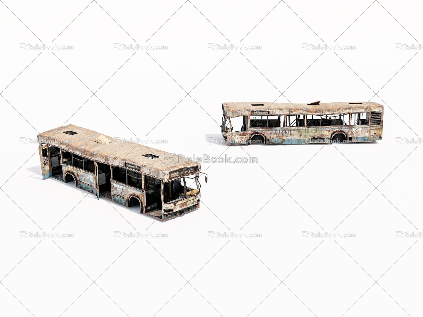 Broken bus 3d model