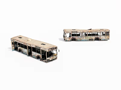 Broken bus 3d model