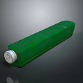 Daily Life Green Rectangular Textured Bottle With White Cap For Household Use