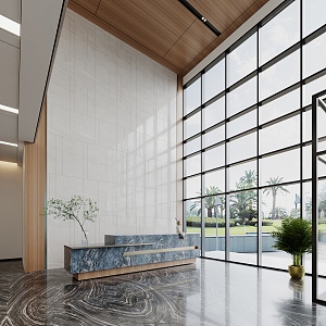 Modern Hall Corporate Lobby Office Lobby 3d model