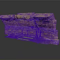 3D Geological Strata Structure With Rock Layers And Metal Support Framework