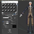 Game and Movie Character Three Angles Dark Long Coat White Hair Black Boots Golden Details