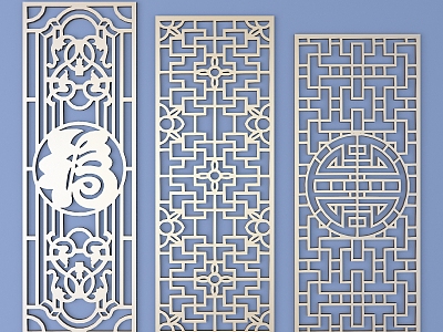 Chinese-style openwork window pane lattice openwork carved flower model