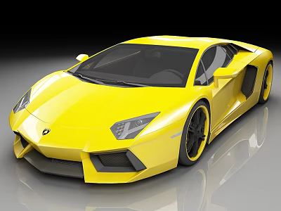 Yellow Sports Car With Sleek Design Black Wheels And Shiny Exterior 3d model