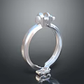 Silver Metal Clamp with Ring Structure and Fastening Bolt Smooth Reflective Surface Industrial Component 3d model
