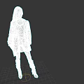 Game Movie Female Character Wearing Red Top Brown Jacket Beige Shorts Brown Boots Holding Gun