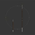 Large And Small Vertical Metal Rods Displayed On White Background