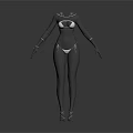 Fashionable Black Silver Tight Bodysuit With Long Sleeves And Waist Details
