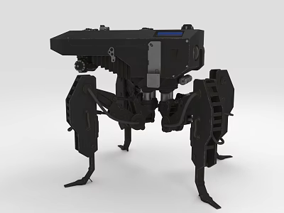 Black Mechanical Spider Robot 3D Model With Detailed Legs And Sensor Components 3d model