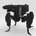 Black Mechanical Spider Robot 3D Model With Detailed Legs And Sensor Components