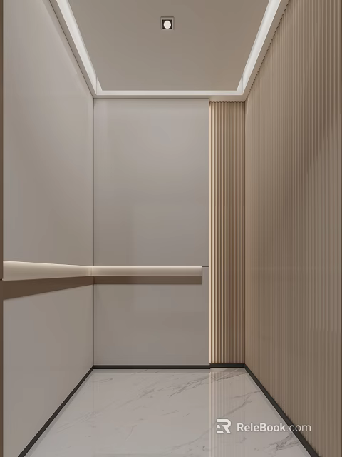 Modern Minimalist Interior Door Panel Design With Light Color And Vertical Lines Texture 3d model 