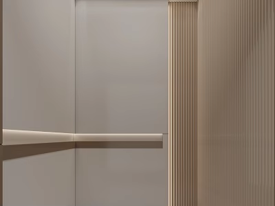 Modern Minimalist Interior Door Panel Design With Light Color And Vertical Lines Texture 3d model