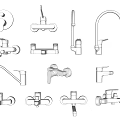 Modern faucet sanitary ware hardware combination 3d model