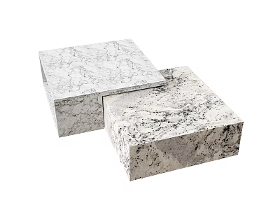 Modern Square Marble Coffee Tables In Nested Design For Living Room 3d model