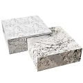 Modern Square Marble Coffee Tables In Nested Design For Living Room