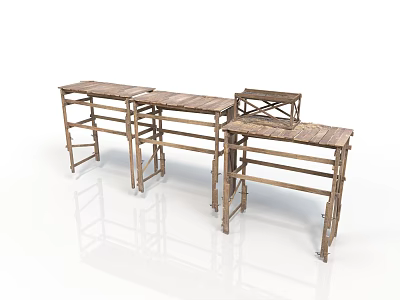 Industrial Equipment Metal Frame Folding Workbenches with Various Sizes for Workshop Use 3d model