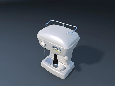 Elegant White Coffee Machine Modern Stylish Kitchen Appliance With Handle 3d model