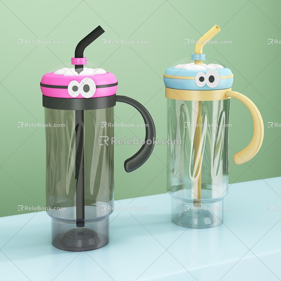 Cute water cup 3d model