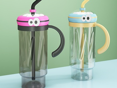 Cute water cup 3d model