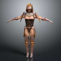 Game and Movie Character Wearing Golden Armor With Helmet and Ornate Details