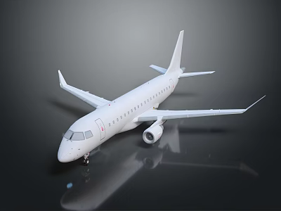 White Modern Airliner with Single Aisle Twin Engine Fuselage Wings and Tail Design 3d model