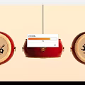 Red Drum Shaped Pendant Lights with Flame Patterns and BBQ Characters
