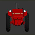 Vintage Red Tractor UTROS-45 Model with Classic Design Features 3d model
