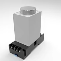 Industrial Equipment With White Square Main Body Silver Circular Top And Black Base Mounting Slots