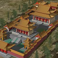 Ancient Chinese Architecture With Golden Roofs Red Walls And Ornate Multi Layered Eaves