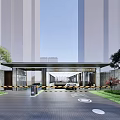 Modern Gate Community Gate 3d model