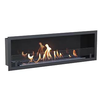 Nordic Minimalist Fireplace 3d model