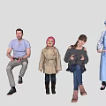 Many characters 3d model