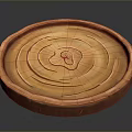 Round Wooden Tray With Intricate Spiral Patterns For Home Decorative Use
