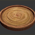 Plate Dinner Plate Wooden Dinner Plate Container Realistic 3d model