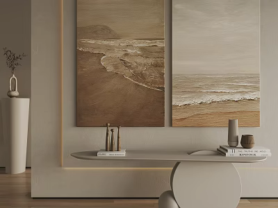 Quiet Landscape Painting Decorative Hanging Painting 3d model