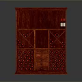 Wooden Red Wine Cabinet with Wine Bottle Grid Compartments Drawer and Top Shelf Storage