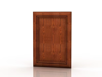 Double Doors Wooden Brown Panel With Natural Wood Grain Design For Home Interior 3d model