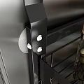 Kitchen Refrigerator Side Pantry Rack With Tiered Shelves Holding Spice Jars And Organized Storage