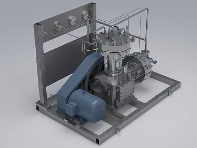 Industrial Equipment Featuring Metal Frame Mechanical Components And Electric Motor 3d model