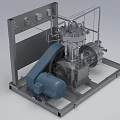 Industrial Equipment Featuring Metal Frame Mechanical Components And Electric Motor