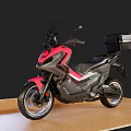 Red and Black Modern Motorcycle With Sporty Body Design And Rear Storage Box