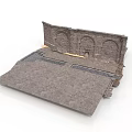 Modern Architectural Model With Stone Wall Archway Design And Textured Floor
