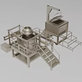 Stainless Steel Industrial Processing Equipment With Mixing Tank Platform And Stairs Structure